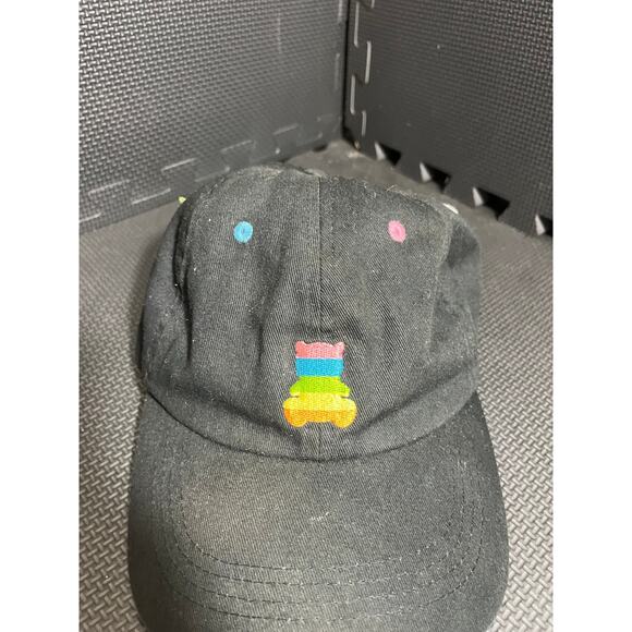 Teddy Fresh Black Rainbow Baseball Cap One Size Adjustable Bear Pride Strapback - Picture 2 of 8